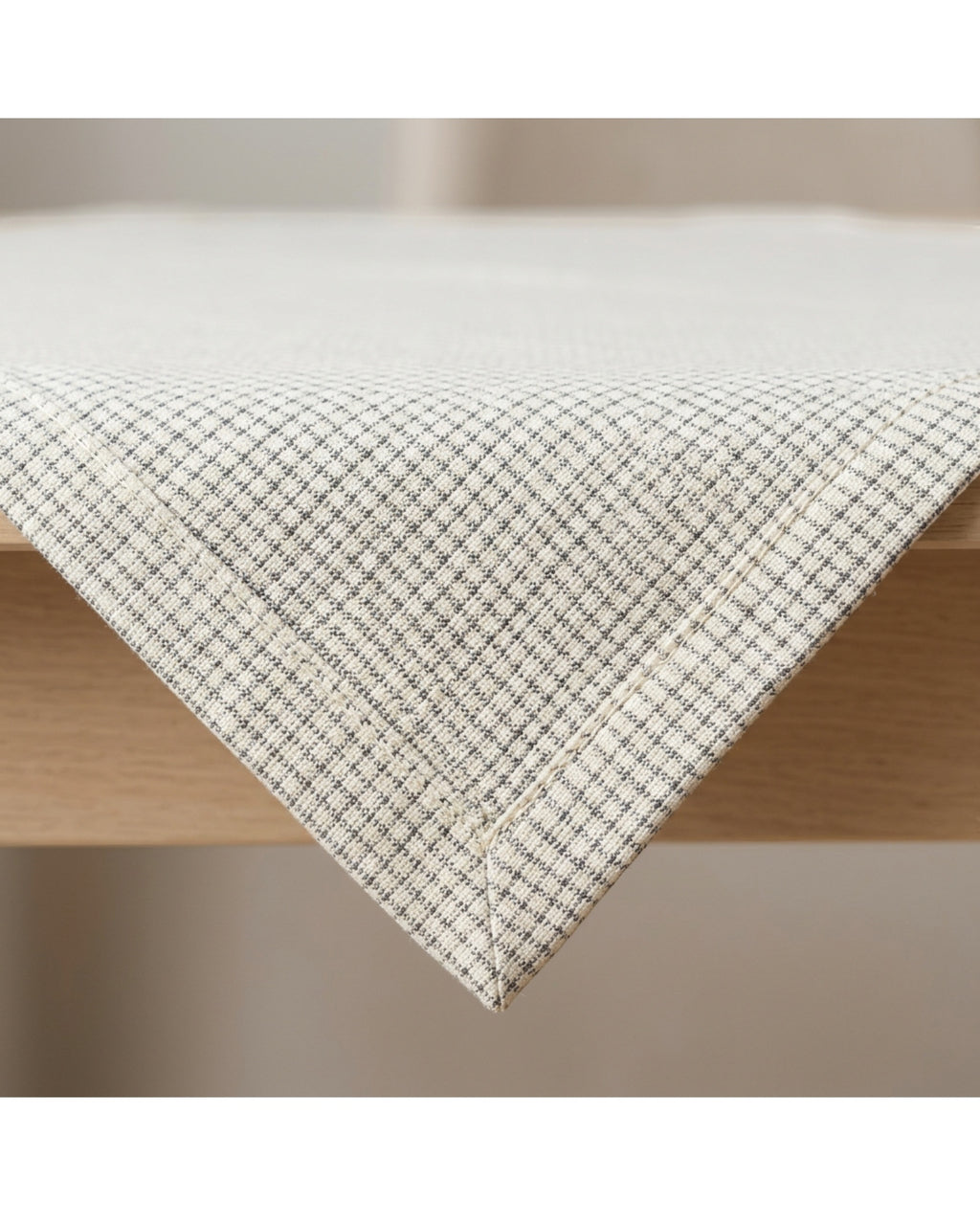 Motovexa Jacquard Square Tablecloth 140 x 140 cm Ivory and Charcoal - Detail view