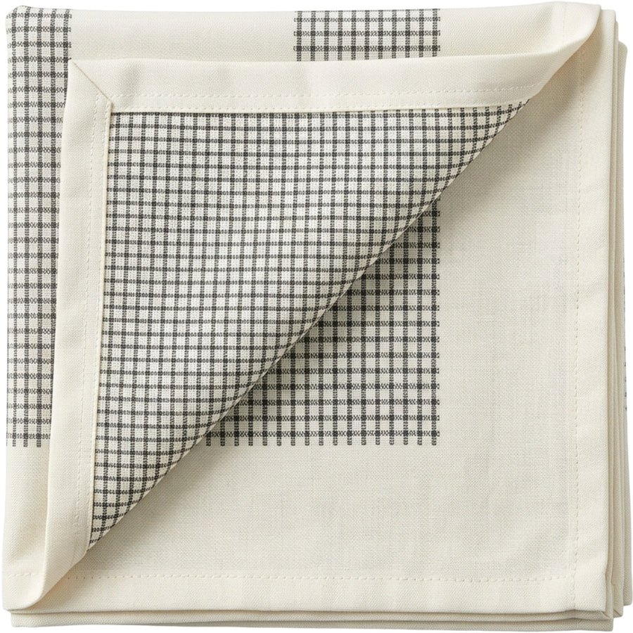 Motovexa Jacquard Square Tablecloth 140 x 140 cm Ivory and Charcoal
