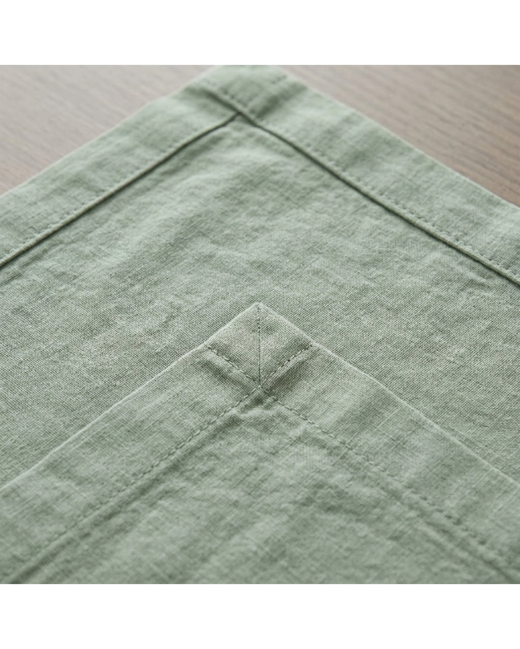 Motovexa Washed Cotton Rectangular Tablecloth 140 x 220 cm Sage - Detail view