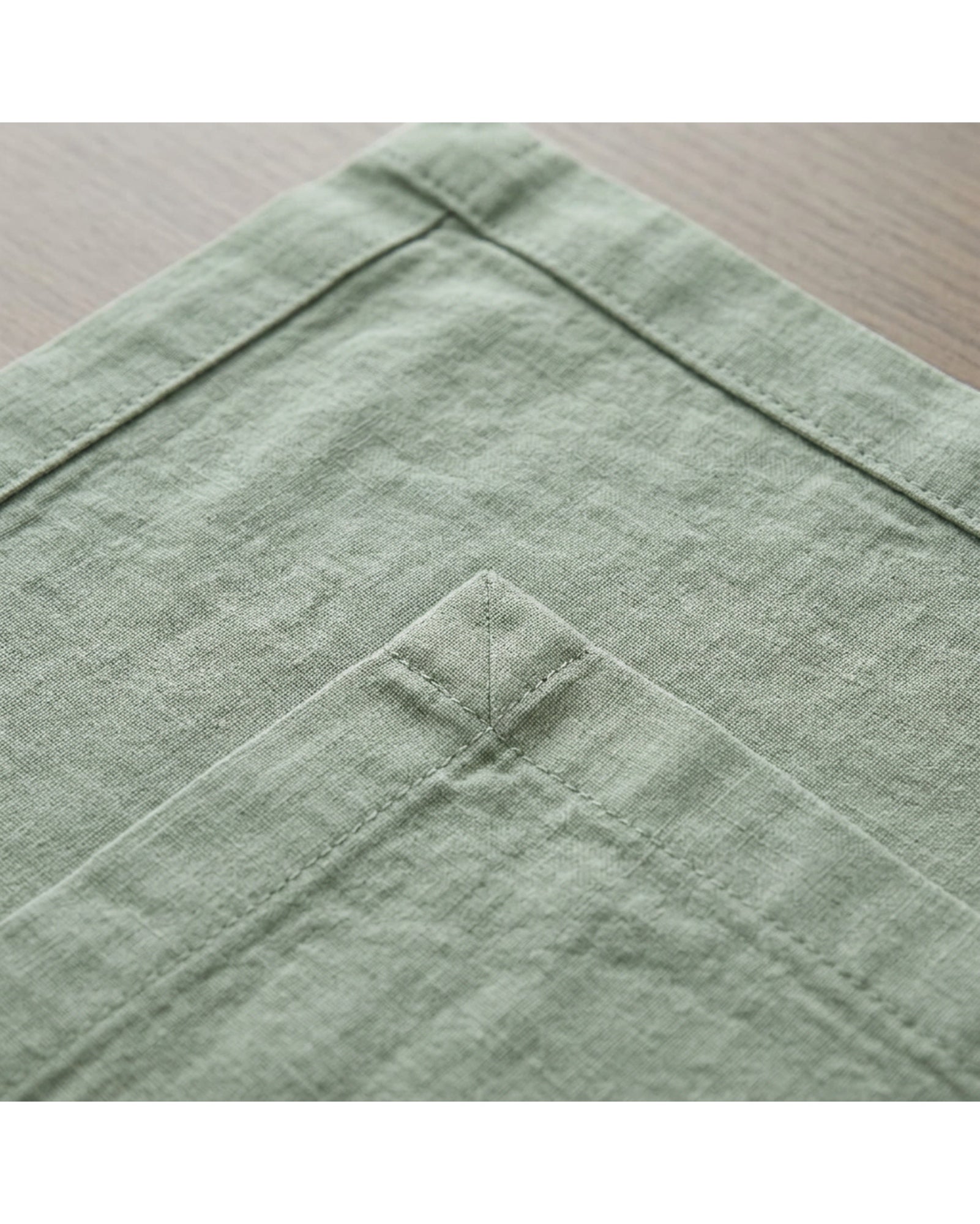 Motovexa Washed Cotton Rectangular Tablecloth 140 x 220 cm Sage - Detail view